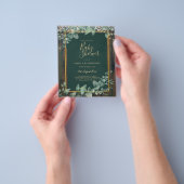 BUDGET Eucalyptus BABYSHOWER Rustieke Kant QR CODE Flyer (Hand)