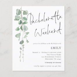 Budget Eucalyptus Bachelorette Weekend Invite