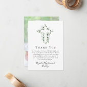 BUDGET Eucalyptus Baptisme Dank je wel Notitiekaartje (Voorkant / Achterkant in situ)