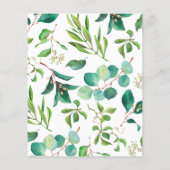Budget Eucalyptus Bladeren Kruis Doop Uitnodiging (Achterkant)