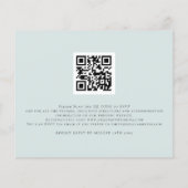 Budget Eucalyptus Blue QR Code Weduwen Uitnodiging (Achterkant)