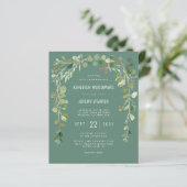 Budget Eucalyptus Boog Huwelijksuitnodiging (Staand voorkant)