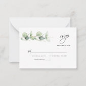 Budget Eucalyptus Botanical Wedding RSVP Card Notitiekaartje (Voorkant)