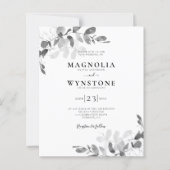 Budget Eucalyptus Botanical Weduwen Uitnodiging (Voorkant)