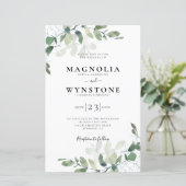 Budget Eucalyptus Botanical Weduwen Uitnodiging (Staand voorkant)