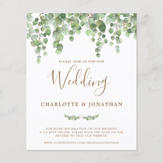 Budget Eucalyptus Botanische QR Code Weddenschap U (Voorkant)