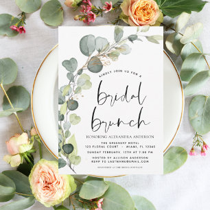 Budget Eucalyptus Bridal Brunch Shower Invitation
