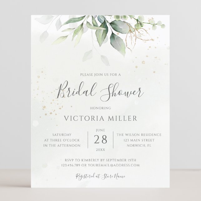 Budget Eucalyptus Bridal Shower Invitation (Creator heeft geüpload)