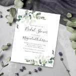 Budget Eucalyptus Bridal Shower Invitation<br><div class="desc">Nodig vrienden en familie uit om de bruid-to-be te eren met deze betaalbare Bridal Shower-uitnodiging met waterverf eucalyptusbladeren. **LEES VÓÓR AANKOOP** 1. De budgetkantoorbenodigdheden zijn 4, 5 x 5, 6 inch en passen binnen een A6-envelop. U kunt witte enveloppen aan uw orde toevoegen. 2. Elk blad is één punt -...</div>