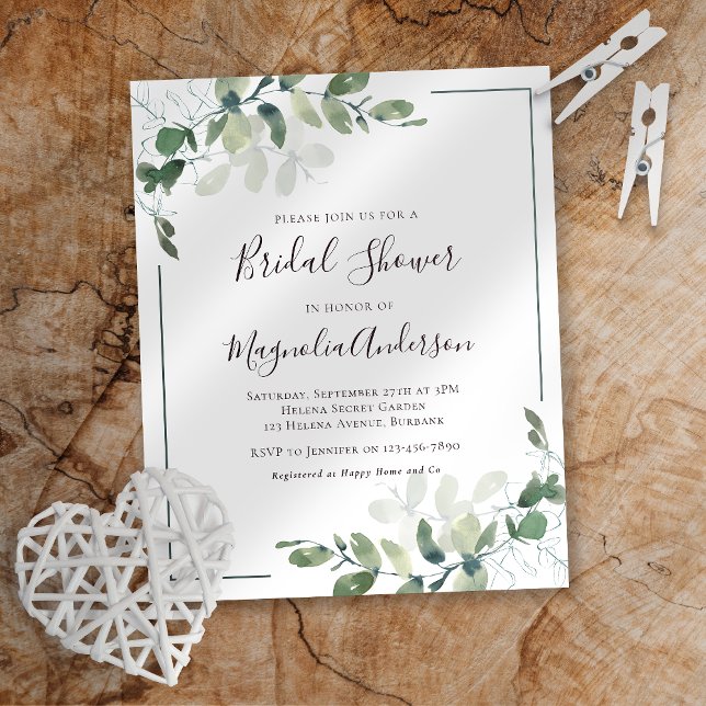 Budget Eucalyptus Bridal Shower Invitation (Creator heeft geüpload)