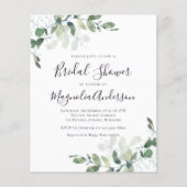Budget Eucalyptus Bridal Shower Invitation Flyer (Voorkant)