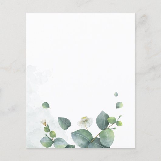 Budget Eucalyptus Bridal Shower Invitation Flyer (Achterkant)