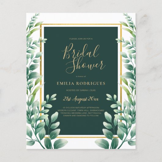 BUDGET Eucalyptus BRUIDSSCHATTENFEest Groene Tinte Flyer (Voorkant)