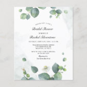 Budget Eucalyptus Bruiloft Uitnodiging Flyer (Voorkant)