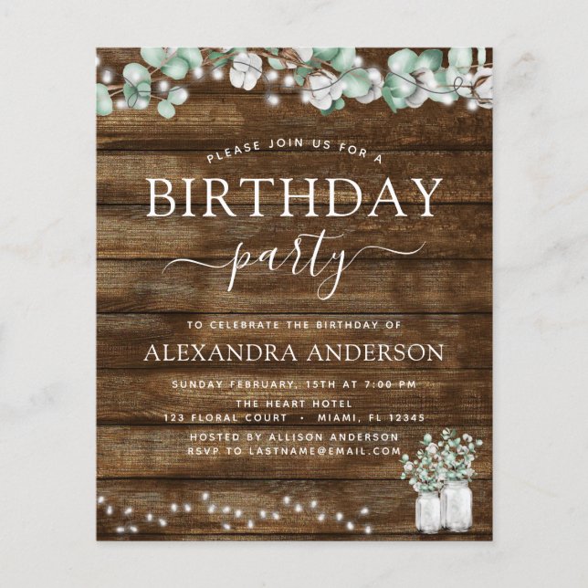 Budget Eucalyptus Bruiloftverlichting Rustiek (Voorkant)