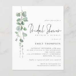 Budget Eucalyptus Brunch Vrijgezellenfeest Uitnodi