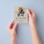 BUDGET Eucalyptus Burlap Weduwen sparen de datum Flyer (Hand)