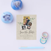 BUDGET Eucalyptus Burlap Weduwen sparen de datum Flyer (Enkel)