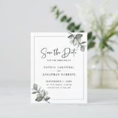 Budget Eucalyptus Calligrafie Eenvoudig Save the D (Staand voorkant)