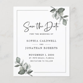 Budget Eucalyptus Calligrafie Eenvoudig Save the D