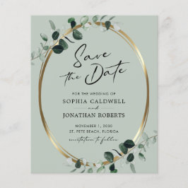 Budget Eucalyptus Calligraphy Sage Save the Date