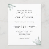 Budget Eucalyptus Calligraphy Weddenschap Flyer (Voorkant)