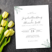Budget Eucalyptus Calligraphy Weddenschap Flyer