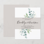 BUDGET Eucalyptus Casual huwelijk uitnodiging (Voorkant / Achterkant)