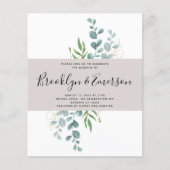 BUDGET Eucalyptus Casual huwelijk uitnodiging (Voorkant)