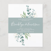 BUDGET Eucalyptus Casual huwelijk uitnodiging (Voorkant)