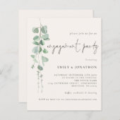 Budget Eucalyptus Cream Engagement Party uitnodigt (Voorkant / Achterkant)