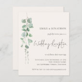 Budget Eucalyptus Cream Wedding Reception nodigt u (Voorkant / Achterkant)