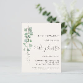 Budget Eucalyptus Cream Wedding Reception nodigt u