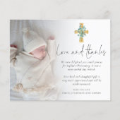 Budget Eucalyptus Cross 2 Foto Christening Bedankt (Voorkant)