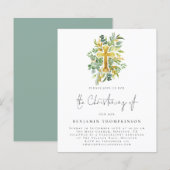 Budget Eucalyptus Cross Christening Blauwgroen Uit (Voorkant / Achterkant)