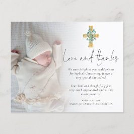 Budget Eucalyptus Cross Foto Christening Bedankt