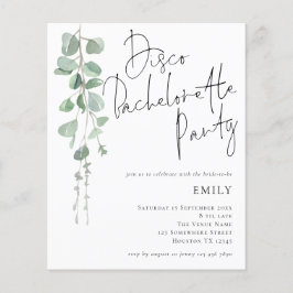 Budget Eucalyptus Disco Bachelorette Party nodigt 