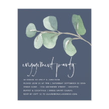 Budget Eucalyptus Dusty Navy Blue Engagement Party