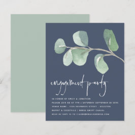Budget Eucalyptus Dusty Navy Blue Engagement Party