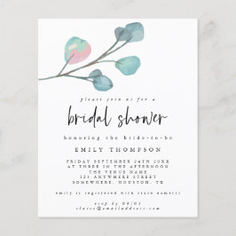 Budget Eucalyptus Elegant Bridal Shower Invitation