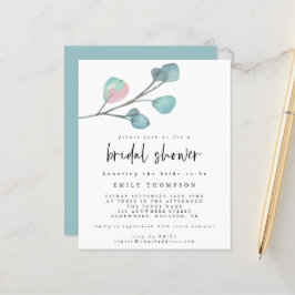 Budget Eucalyptus Elegant Bridal Shower Invitation