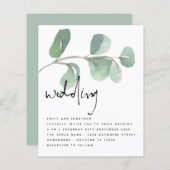 BUDGET Eucalyptus Elegant Script Weddenschap Uitno (Voorkant / Achterkant)