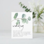 BUDGET Eucalyptus Elegant Script Weddenschap Uitno (Staand voorkant)