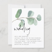 BUDGET Eucalyptus Elegant Script Weddenschap Uitno (Voorkant)