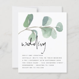 BUDGET Eucalyptus Elegant Script Weddenschap Uitno