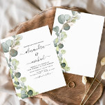 Budget Eucalyptus Elegant Wedding Invitation<br><div class="desc">Budget Eucalyptus Greenery Succulent Botanical Waterverf Spring Wedding Invitations - omvat prachtige en elegante scripttypografie met moderne botanische bladeren en groen voor de speciale huwelijksdag.</div>