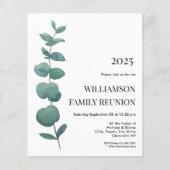 Budget Eucalyptus Family Reunion Uitnodiging (Voorkant)