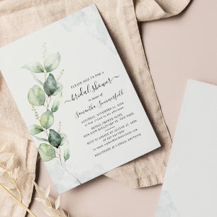 Budget Eucalyptus Foliage Bridal Shower Invation