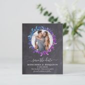 Budget Eucalyptus Foliage Photo Save the Date Kaar (Staand voorkant)