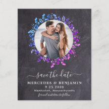 Budget Eucalyptus Foliage Photo Save the Date Kaar